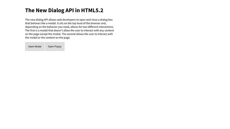 HTML5.2 <dialog>