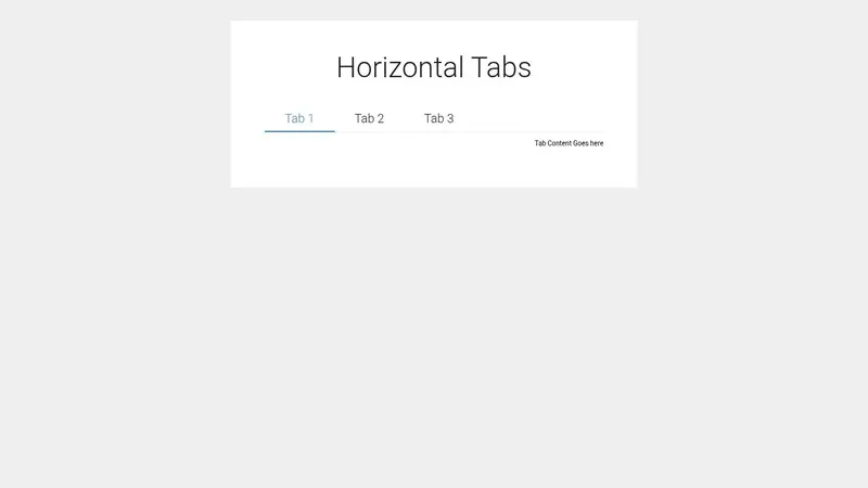 Horizontal Tabs