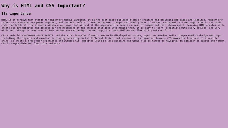 Why is HTML and CSS Important?
