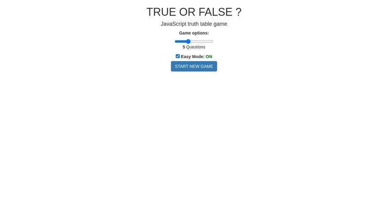 JavaScript truth table game with Vue Js