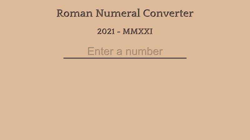 roman numeral converter freecodecamp