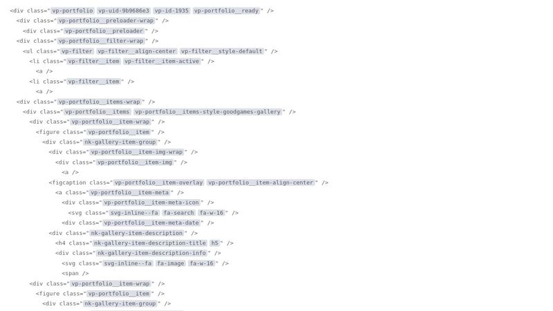 (test) Nodes Tree for Visual Portfolio