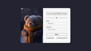 Login Form with Bear