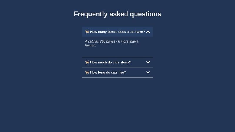 FAQ component - React template