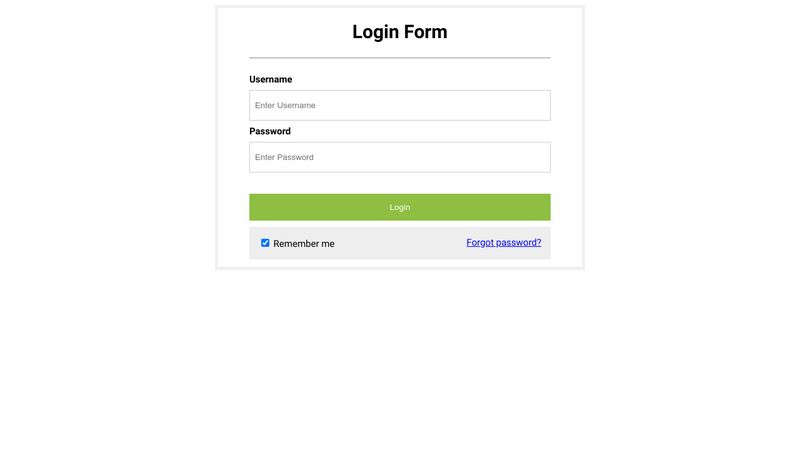 Simple Log In Form