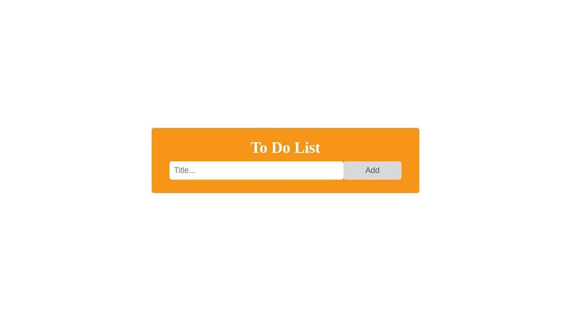 To Do List Project in HTML,CSS ,JS