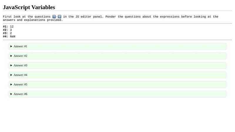 🔒Learning Activity: JavaScript Variables