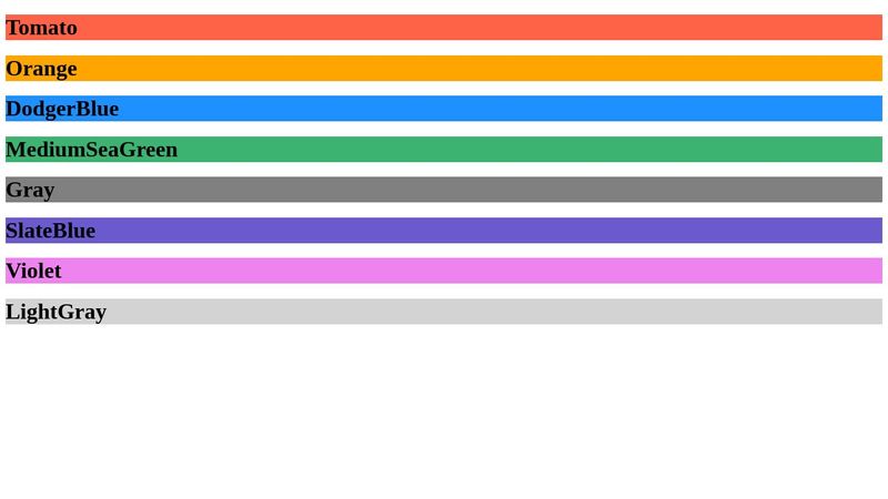 CSS Color Names
