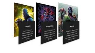 Marvel Character 3D Cards With Hover Effect