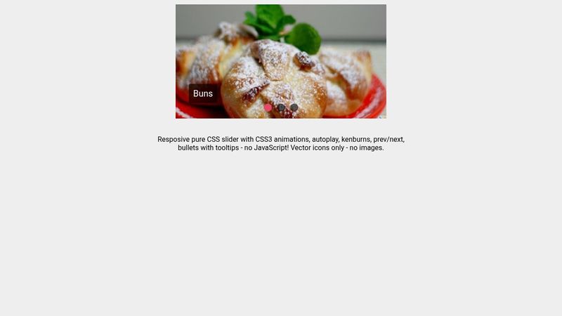 Pure CSS Slider - autoplay, kenburns, prev/next, bullets - no js!