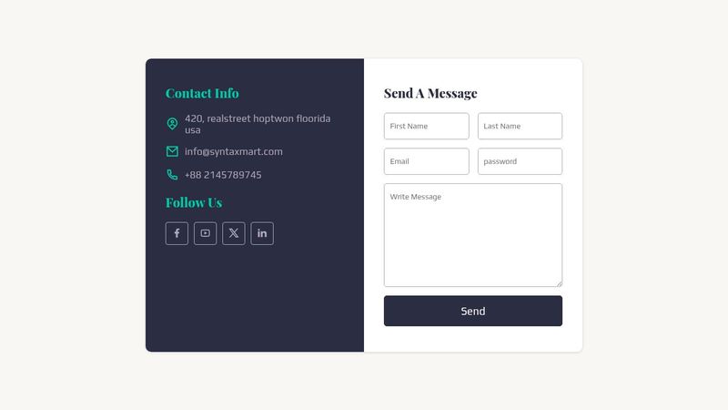 Responsive Contact Form In HTML, & CSS