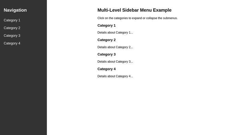 Building a Multi-Level Sidebar Menu for Complex Website Structures