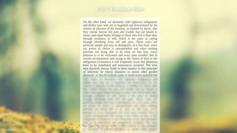 iOS 7 Realtime Blur in CSS