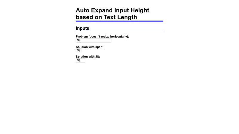 Auto Expand Input Height based on Text Length