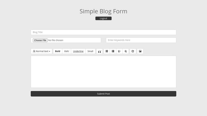 Simple Blog Admin Form