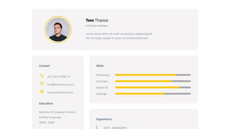 Simple CV using HTML & SCSS