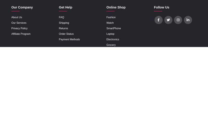 Responsive footer html,css image.