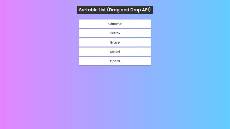 #42 Sortable List (Drag and Drop API)