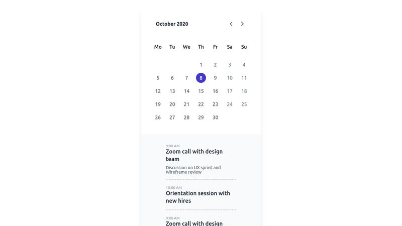 Free Tailwind CSS Calendar Component