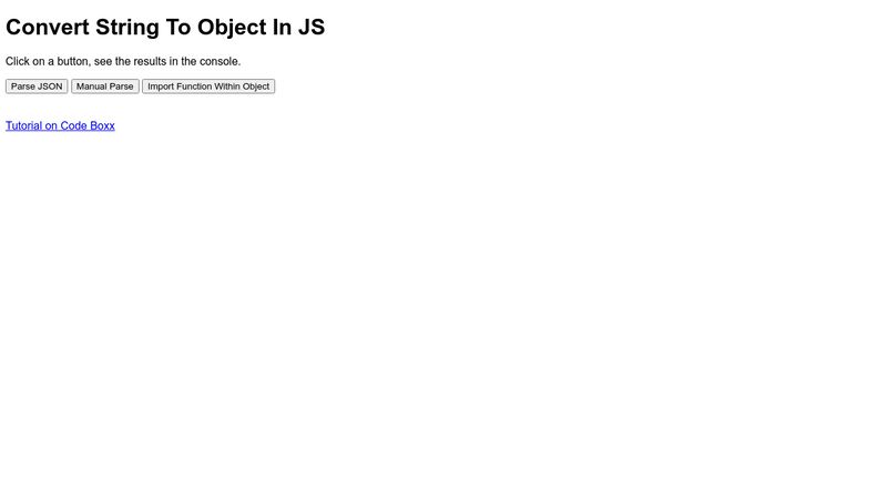  Convert String To Object In JS