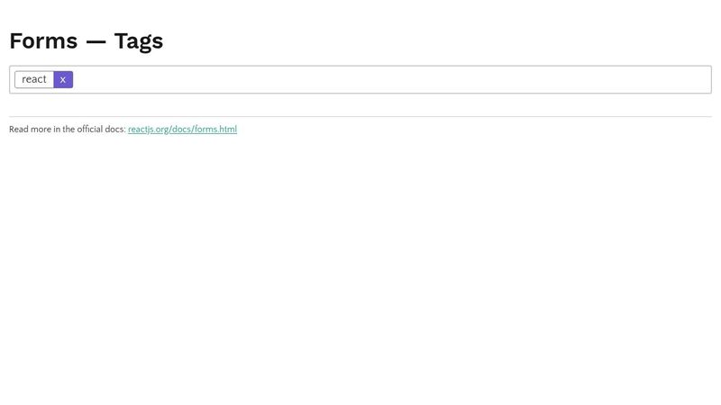 React.Guide: forms - Tags Input