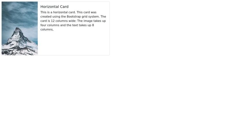 Bootstrap Cards: Horizontal Card