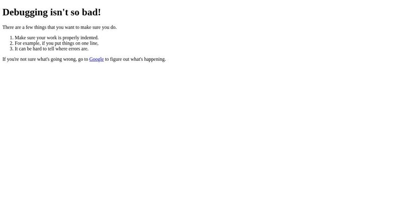 HTML Debugging Practice - Solution