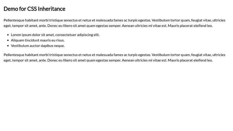 CSS Inheritance example