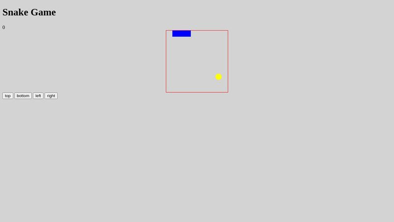 Basic Snake Game Using JavaScript, HTML and CSS