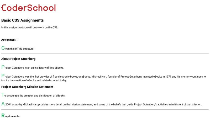 Basic CSS Assignments