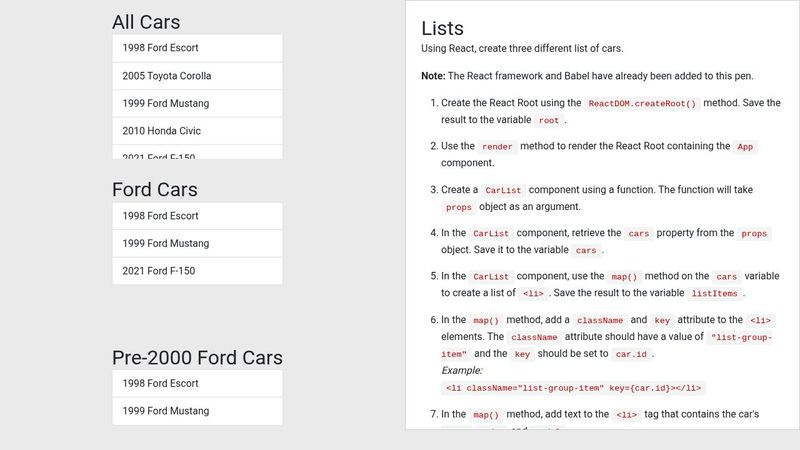 Lists (React)