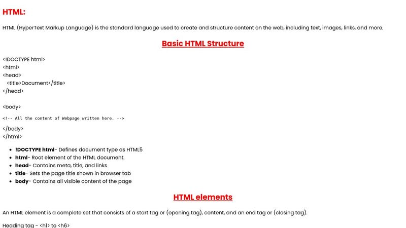 HTML Notes Project