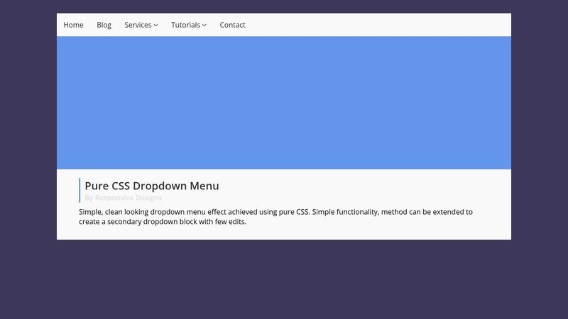 Simple Pure CSS Dropdown Menu