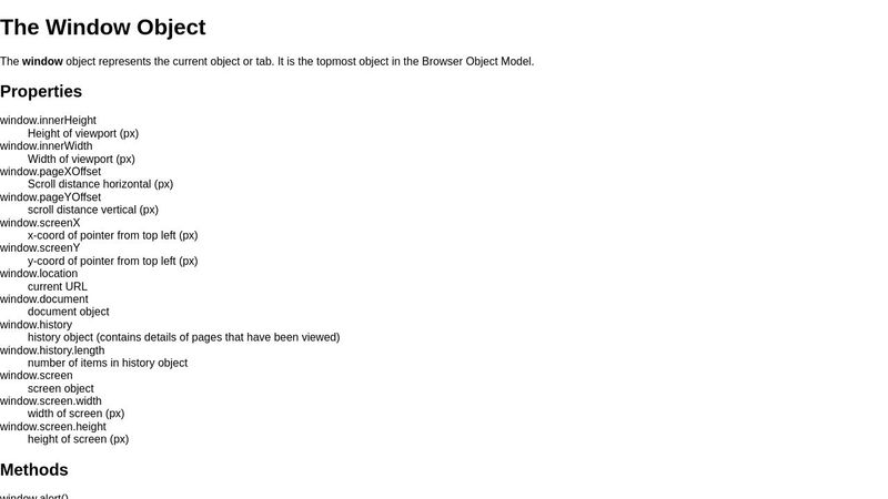 JS: The Window Object