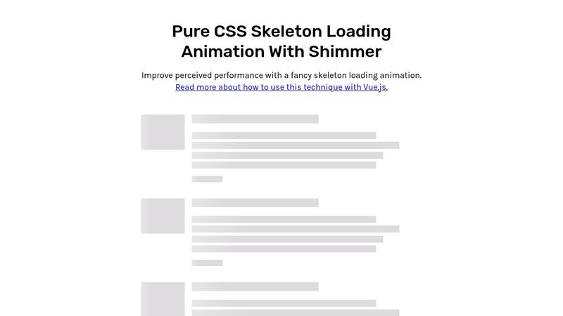 Pure CSS Skeleton Loading Animation With Shimmer