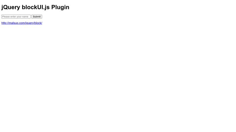 JQuery BlockUI Plugin