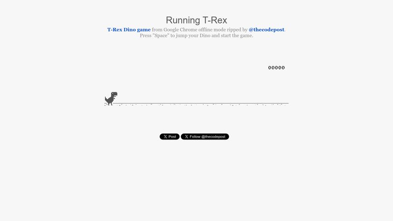 T-Rex dino game from Chrome offline mode.