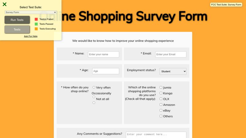 Online Shopping Survey Form