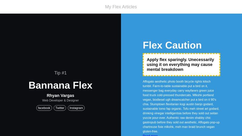 Flexbox: Split Screen Layout