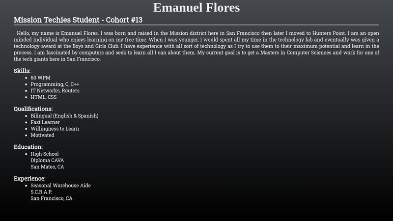 Resume Builder Javascript