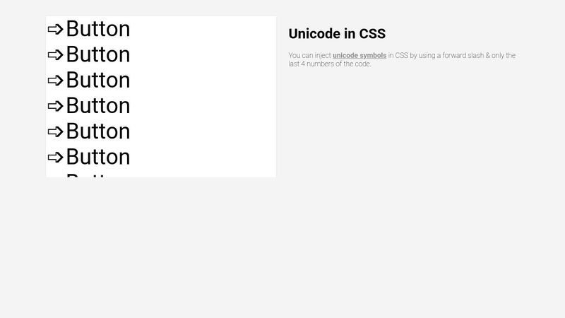 Unicode in CSS