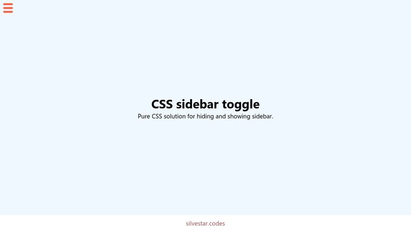 CSS sidebar toggle