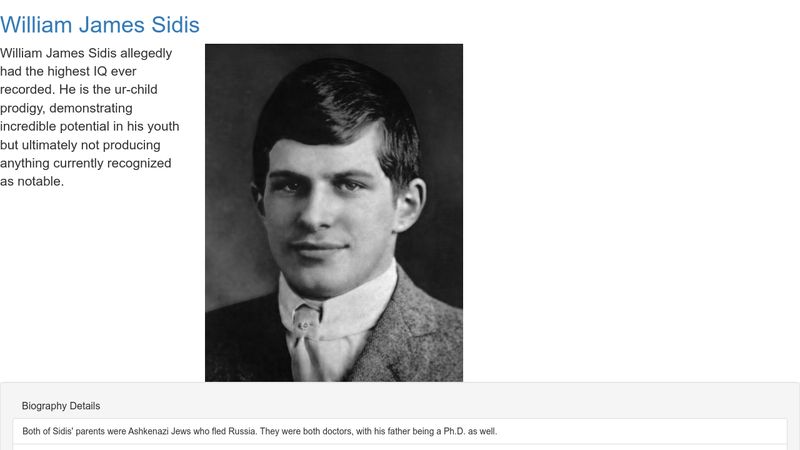 WILLIAM JAMES SIDIS - A Child Prodigy with Exceptional