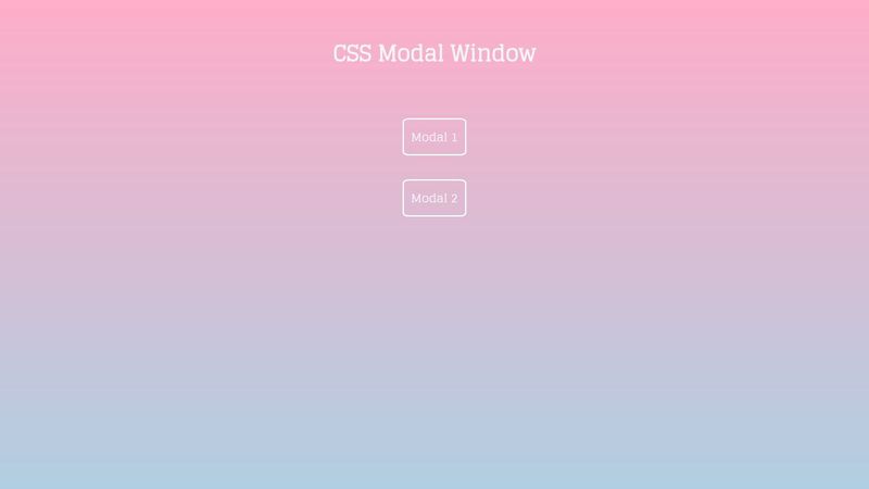 CSS(only) Modal Window