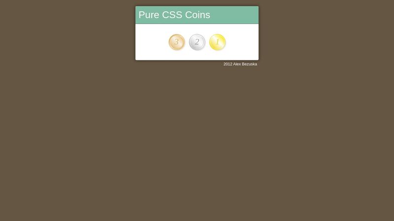Pure CSS Coins - Bronze Silver Gold