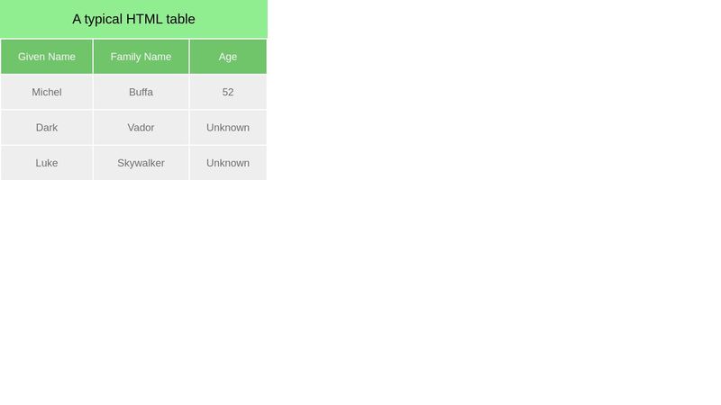 HTML.CSS.Tables.Flat Table.ex2