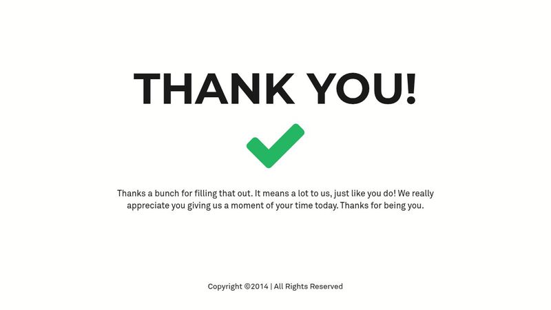 Thank you page