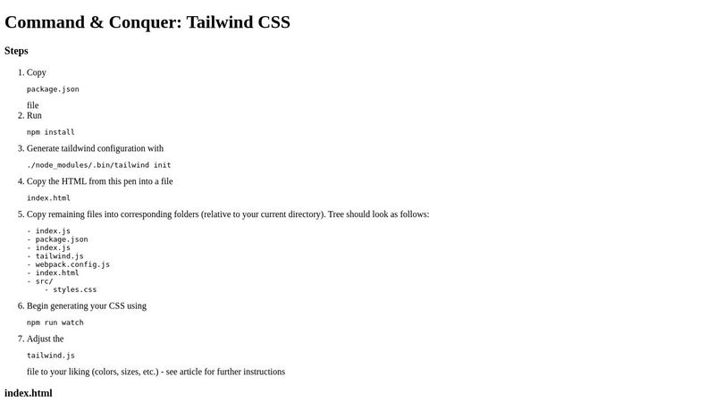 Command & Conquer: Tailwind CSS (Part 2)