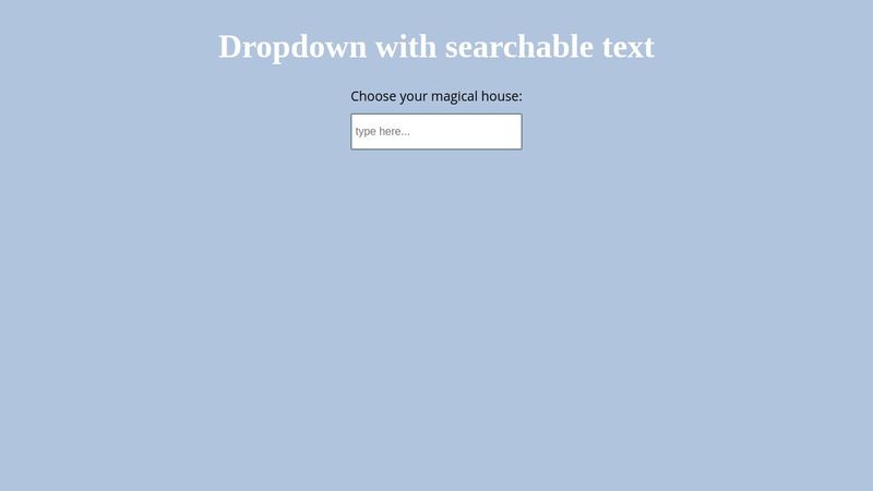 DropDown With Searchable Text
