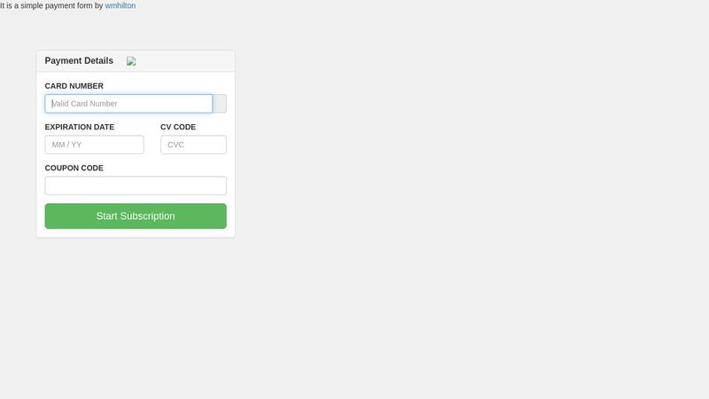 Simple Payment Form use Bootstrap